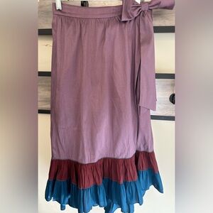 NWT Anthropologie Sachin Babi Wrap Midi Ruffle Skirt
